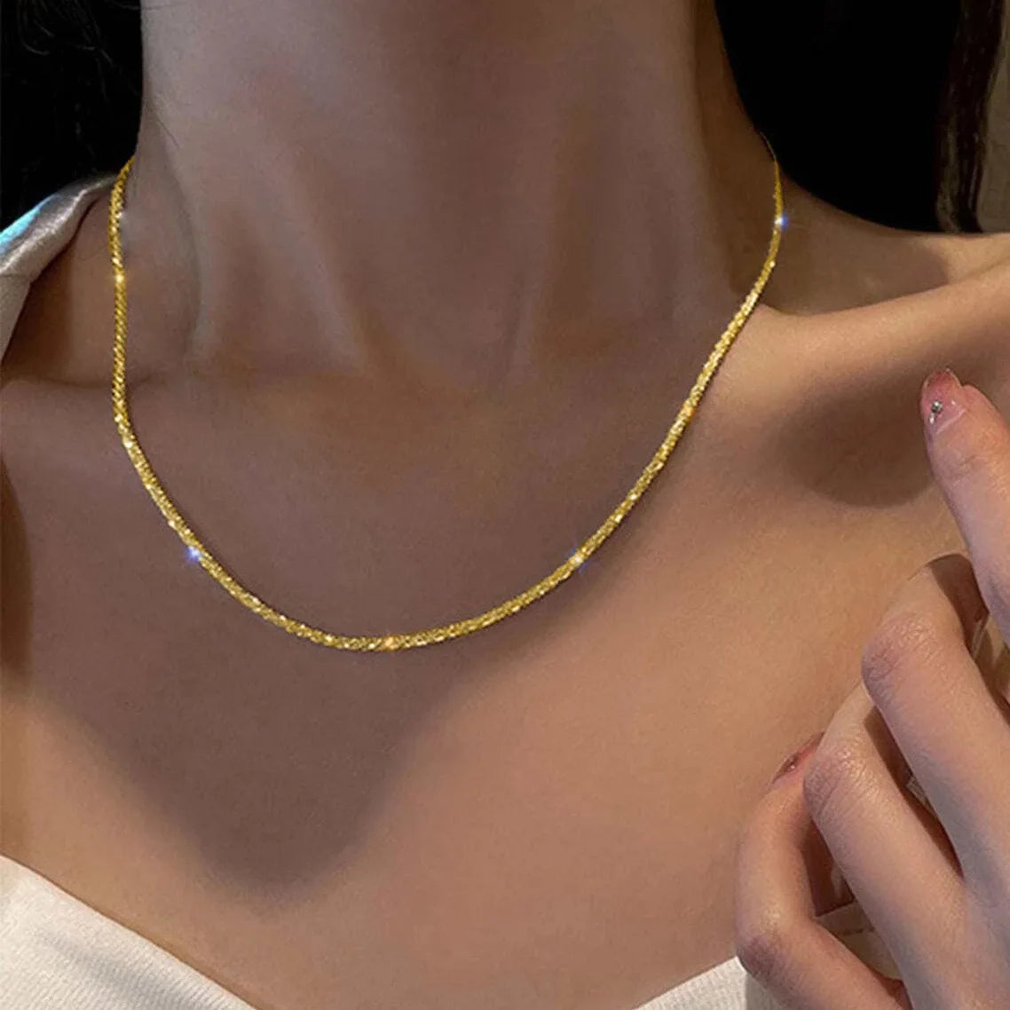 Necklace Silver Color Sparkling - MyEmpired