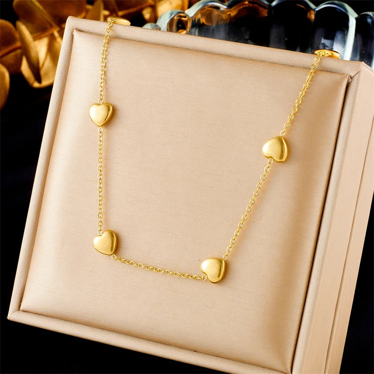 XIYANIKE 316L Stainless Steel Gold Color Love Heart Necklaces For Women Chokers 2021Trend Fashion Festival Party Gift Jewelry - MyEmpired