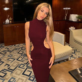 Cryptographic Sexy Backless Bandage Butterfly Detail Long Dress Club Party Summer Sleeveless Maxi Dresse Elegant Outfits Robe - MyEmpired