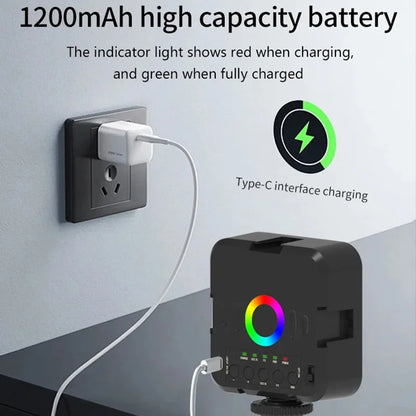 Adjustable Mini RGB Hot Boot Fill Light Live Photography LED Portable Mobile Camera Selfie Soft Light Live Shooting Fill Light