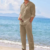Mens Casual Linen Two Piece Sets - MyEmpired