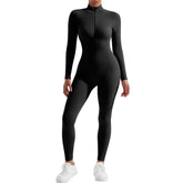 Bodycon Slim Jumpsuit For Women‘s Clothing Zipper Casual Brown Fitness Rompers Autumn 2024 Playsuit Activity Streetwear Overall - MyEmpired