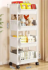 Trolley Bookshelf Kitchen Storage Slit Storage Cabinet Bathroom Living Room Home Organizer Rack Kitchen Corner Narrow - MyEmpired
