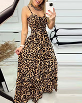 Vestidos Largos Leopard Print T-shirt Dress, Sexy Temperament Long Dress, Elegant, Summer, 2024 Elegant And Sexy Women Clothing - MyEmpired