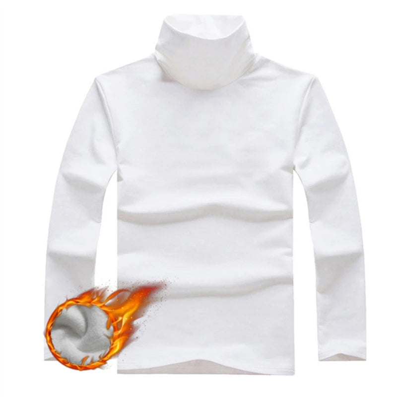 Turtleneck For Men Solid Color Slim Elastic Thin Pullover Spring Autumn Underwear Turtleneck Men Knitting Blouse Base Tshirt Top - MyEmpired