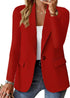 Fashionable Casual Women Blazer 2024 Spring Autumn New Solid Color Turn Down Collar Long Sleeve Suit Coat Elegant Office Lady - MyEmpired