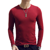 Turtleneck For Men Solid Color Slim Elastic Thin Pullover Spring Autumn Underwear Turtleneck Men Knitting Blouse Base Tshirt Top - MyEmpired