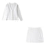 TRAFZA 2024 Spring Summer Sexy Solid Knitted Women Suits Fashion Nightclub V Neck Single Breasted Shirts+Chic Mini Pencil Skirts - MyEmpired