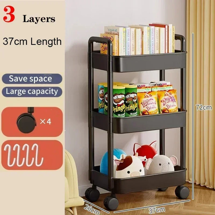 Mobile Storage Rack Trolley Household Kitchen Multifunctional Cart With Wheels Rack Bedroom Multi-Layer Storage Home Accessories - MyEmpired