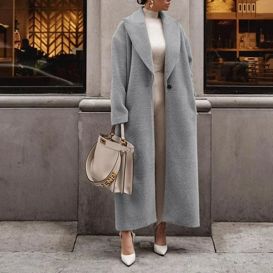 Blends Coats Autumn Casual Fashion Lace Up Trend Warm Jacket Long-Sleeved Lapel Coats Women&