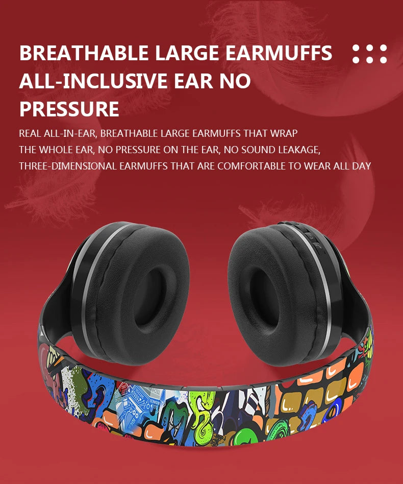 Glowing Bluetooth Headphones Graffiti Wireless Earphones - MyEmpired
