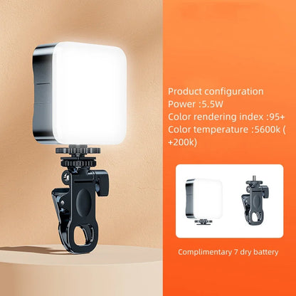 Mini Portable Fill Light LED Video Light Photography Lighting Cell Phone Selfie Livestreaming Fill Lamp Cold and Warm Vlog Lamp