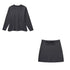 TRAFZA 2024 Spring Summer Sexy Solid Knitted Women Suits Fashion Nightclub V Neck Single Breasted Shirts+Chic Mini Pencil Skirts - MyEmpired