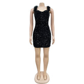 Women Feathers Shoulder Tank Sleeveless - MyEmpired
