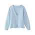 TRAFZA 2024 Spring Summer Sexy Solid Knitted Women Suits Fashion Nightclub V Neck Single Breasted Shirts+Chic Mini Pencil Skirts - MyEmpired