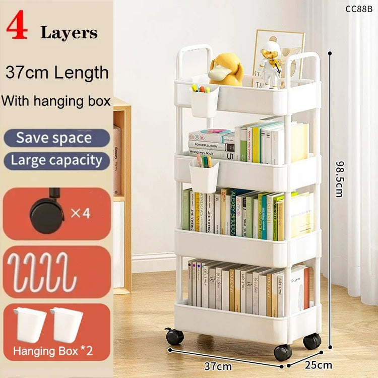 Mobile Storage Rack Trolley Household Kitchen Multifunctional Cart With Wheels Rack Bedroom Multi-Layer Storage Home Accessories - MyEmpired