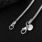 45-60cm Silver Color 1MM/2MM/3MM solid Snake Chain Necklace - MyEmpired
