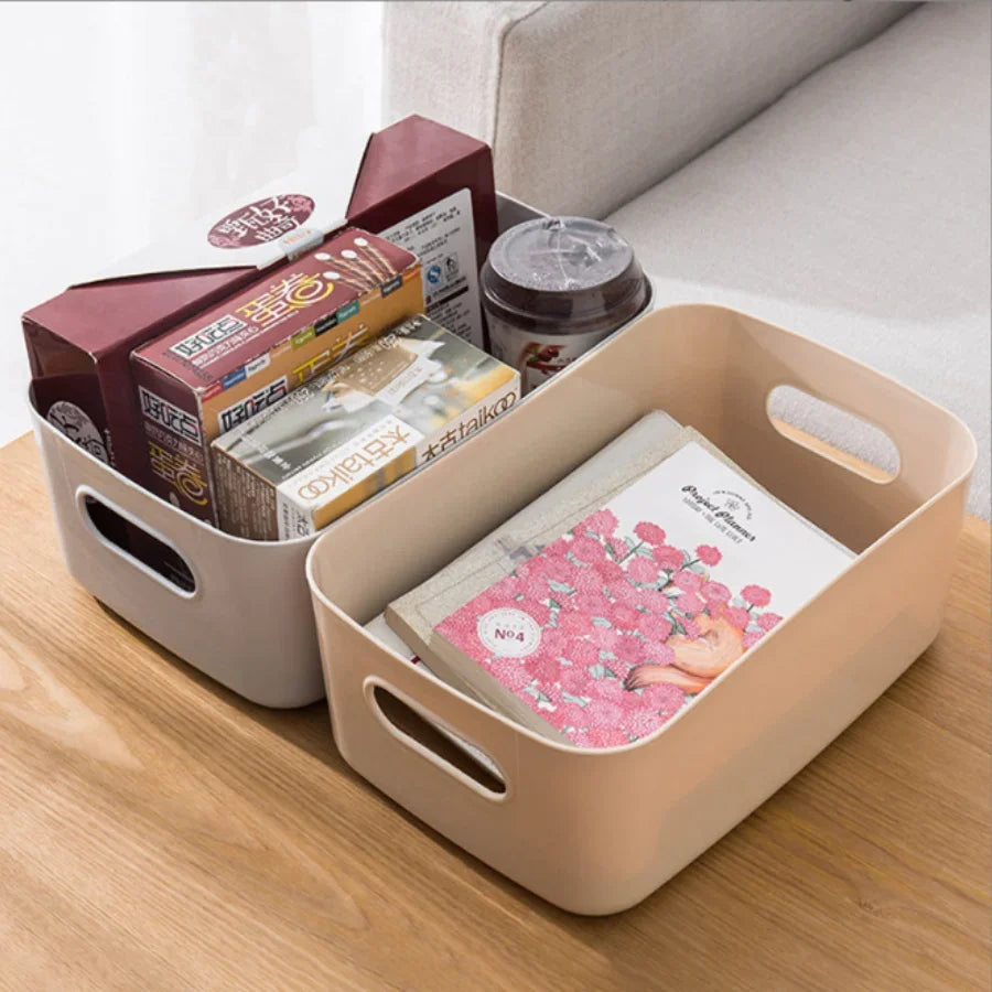 Desktop storage box cosmetics miscellaneous items snacks storage basket kitchen organizing box household drawer plastic storage - MyEmpired
