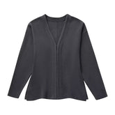 TRAFZA 2024 Spring Summer Sexy Solid Knitted Women Suits Fashion Nightclub V Neck Single Breasted Shirts+Chic Mini Pencil Skirts - MyEmpired