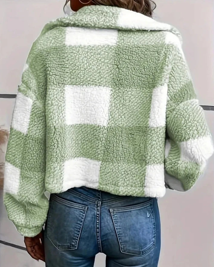 Fall Clothes 2024 Women Winter Sale Plaid Pattern Turn-Down Collar Button Coat Women Clothing - MyEmpired