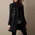 Winter Coat Female Wool Blends Casual Versatile Solid Long Trench Outerwears Vintage V-Neck Full Sleeves Ladies Winter Overcoats - MyEmpired