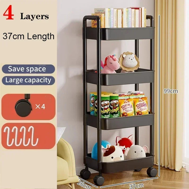 Mobile Storage Rack Trolley Household Kitchen Multifunctional Cart With Wheels Rack Bedroom Multi-Layer Storage Home Accessories - MyEmpired