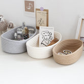 Desktop Sundries Basket Storage Box Hand Woven Basket Kids Toys Organizer Office Stationery Cosmetics Snack Pouch Accessories - MyEmpired