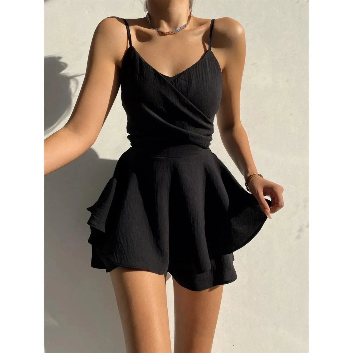 Suspender V-Neck Sexy Mini Short - MyEmpired