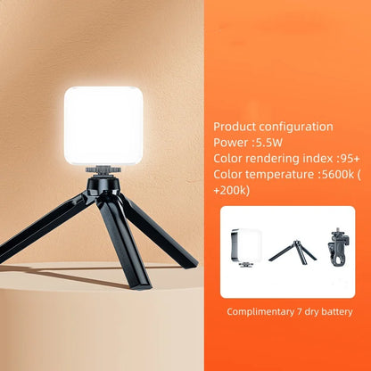 Mini Portable Fill Light LED Video Light Photography Lighting Cell Phone Selfie Livestreaming Fill Lamp Cold and Warm Vlog Lamp