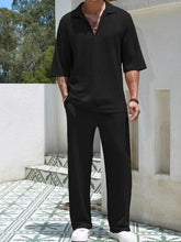 half-sleeved shirt loose drawstring pants Two-piece beach Suit - MyEmpired
