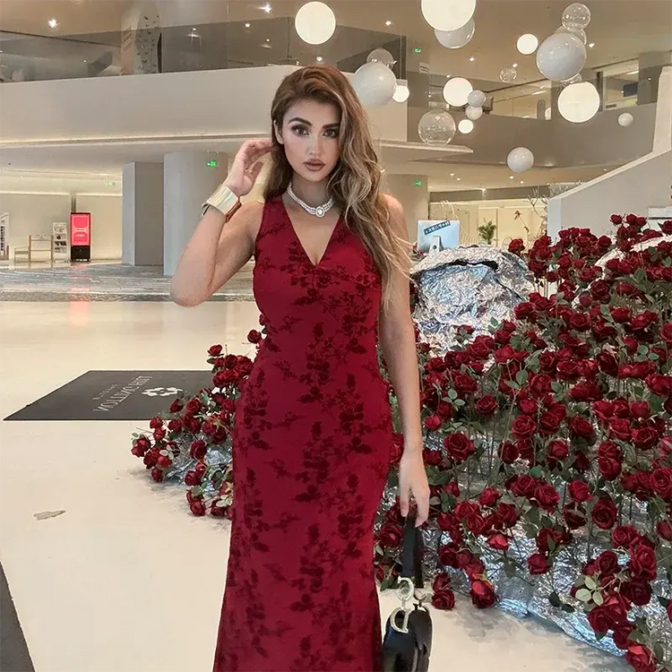 Deep v-neck Dress - MyEmpired