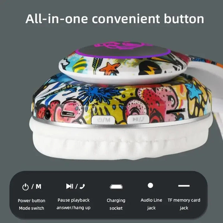Wireless Bluetooth Headphones Graffiti Design Earphones - MyEmpired