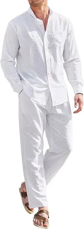 Mens Casual Linen Two Piece Sets - MyEmpired