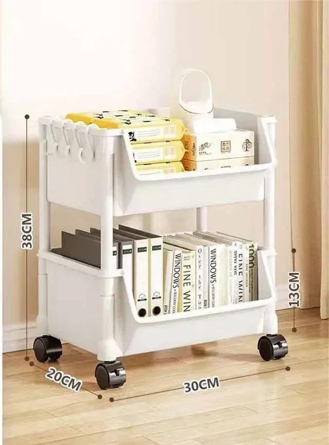 Trolley Bookshelf Kitchen Storage Slit Storage Cabinet Bathroom Living Room Home Organizer Rack Kitchen Corner Narrow - MyEmpired