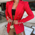 Office Lady Solid Patchwork Blazers - MyEmpired