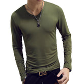 Turtleneck For Men Solid Color Slim Elastic Thin Pullover Spring Autumn Underwear Turtleneck Men Knitting Blouse Base Tshirt Top - MyEmpired