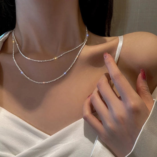 Popular Sparkling Necklace For Women Clavicle Chain Choker Fashion Jewelry Wedding Party Birthday Gift - MyEmpired