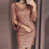 Sexy Sequin Tassel Long Sleeve Dress - MyEmpired