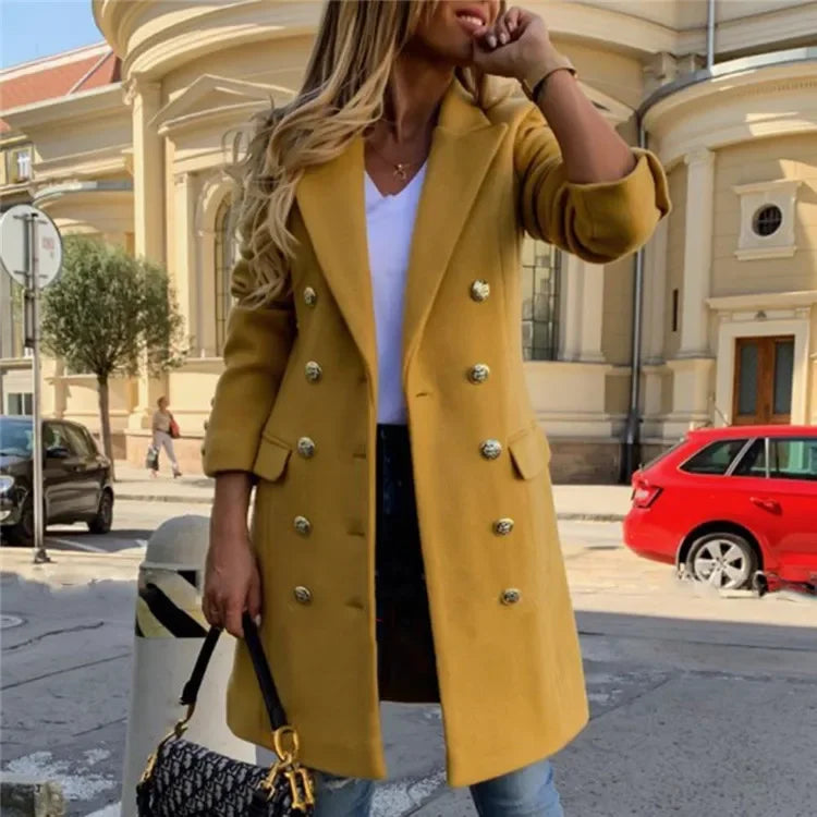 Elegant Casual Woollen Overcoat Buckle - MyEmpired