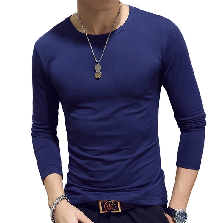 Turtleneck For Men Solid Color Slim Elastic Thin Pullover Spring Autumn Underwear Turtleneck Men Knitting Blouse Base Tshirt Top - MyEmpired