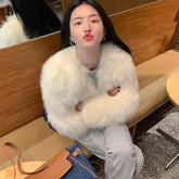 Faux Fur Coat Womens Clothing 2024 New Fashion Casual Imitation Fox Fur Coat Female Short Loose Comfortable Winter Jacket - MyEmpired