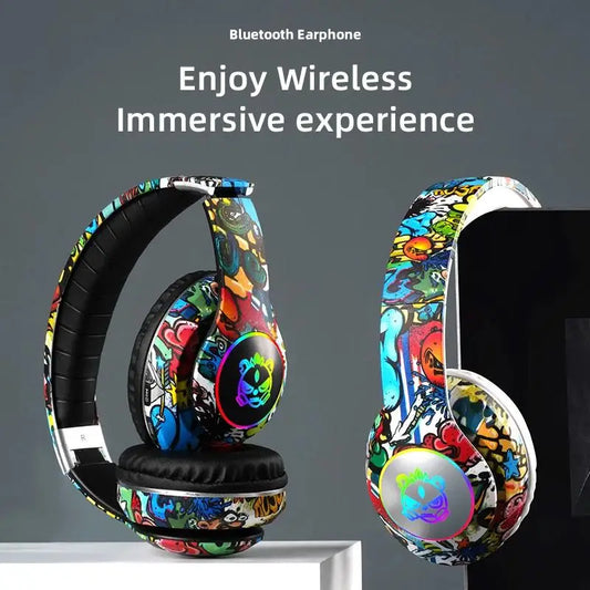 Wireless Bluetooth Headphones Graffiti Design Earphones