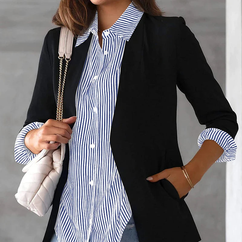 newWomen's Shirt Elegant Commuting Classic Office Ladies Tops New Fashionable Trend Casual  Striped Women's Long Sleeved shirts