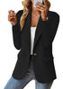 Fashionable Casual Women Blazer 2024 Spring Autumn New Solid Color Turn Down Collar Long Sleeve Suit Coat Elegant Office Lady - MyEmpired