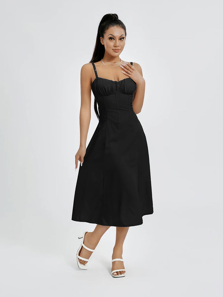 Women y2k Square Neck Lace Trim Boho Long Maxi Dress Floral Sleeveless Low Cut Split Side Bodycon Corset Sundress Streetwear - MyEmpired