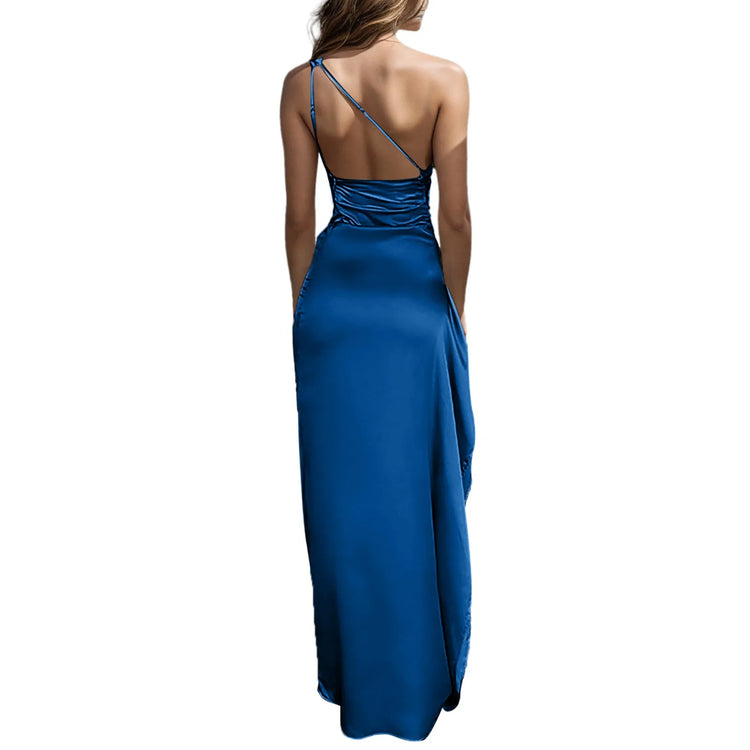 Summer Off Shoulder Satin Dress Sexy Backless Strapless Bodycon Dress For Women Elegant Wedding Cocktail Evening Party Dresses - MyEmpired