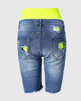 Ripped 2-In-1 Denim Skinny Shorts - MyEmpired