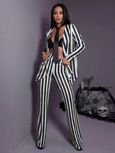 Black and white striped women&