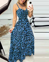 Vestidos Largos Leopard Print T-shirt Dress, Sexy Temperament Long Dress, Elegant, Summer, 2024 Elegant And Sexy Women Clothing - MyEmpired