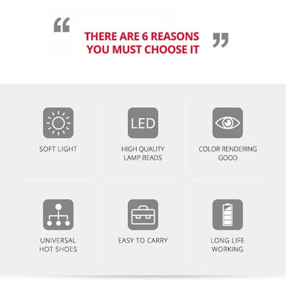 Mini Portable Fill Light LED Video Light Photography Lighting Cell Phone Selfie Livestreaming Fill Lamp Cold and Warm Vlog Lamp